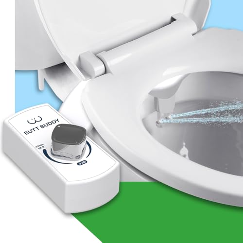 BUTT BUDDY Duo - Bidet Toilet Seat Attachment & Fresh Water Sprayer (Easy to Install | Non-Electric | Dual-Nozzle Cleaning | Gentle Wash | Healthy, Sanitary Bathroom)
