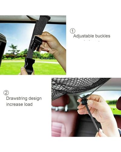 Filet de chargement intérieur de toit auto universel élastique 90 x 65 cm