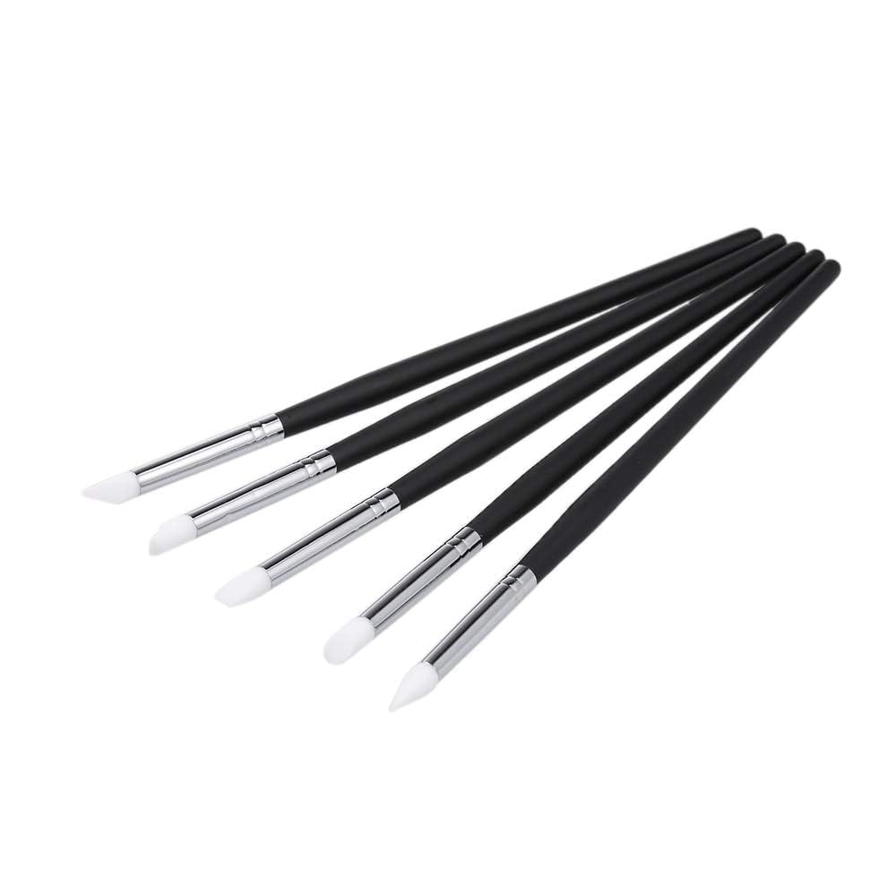 Angzhili 5Pcs Set Dental Silicone Brush Pens for Resin Shaping and Trimmer Dental Whitening Carving Pen Set
