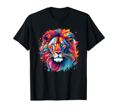 El Rey de la Selva Majesty, colorido y vibrante, estilo pop art, león Camiseta