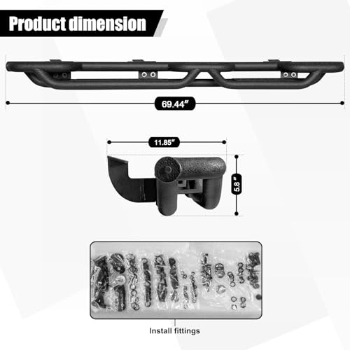 Estribos laterales Jeep Wrangler JK 2007-2017 negro miniatura 7
