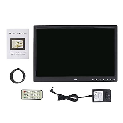 15 Inch Digital Picture Frame, Large Frameo Digital Photo Frame with Remote Control Support Video and Music, Slideshow Clock Calendar Wall Mountable MP3/4 Movie Player (Black)