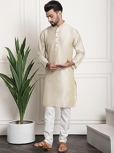 Sojanya (Since 1958 Men'S Silk Blend Kurta And Pyjama With Nehru Jacket3