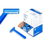 HANSKA Tattoo Supply - Rasoir jetable pour tatoueurs - Bleu - Lame en acier de haute qualité - Paquet de 100 pièces - Rasage confortable (LAME SIMPLE)
