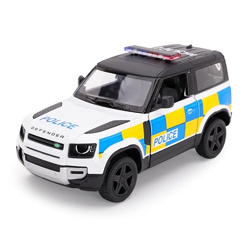 Toyland® 12cm (5) Pull Back & Go Die Cast Police Age 3+ Defender With Open & Close Doors - Toy Vehicles - 1:36 Scale