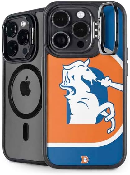 Skinit Kickstand Phone Case Compatible with iPhone 14 Pro - Officially Licensed NFL Denver Broncos Retro Logo Design