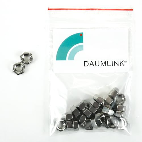 DAUMLINK® Sechskantmutter Linksgewinde DIN 934 Material Edelstahl V2A (25 Stück) (Ähnlich UNI 5588 EN ISO 4032) Ihr Gegenstück für Schraube oder Gewindebolzen mit Linksgewinde (M6 LH)