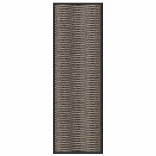 Fisinber Felpudo marrón 60 x 180 cm, polipropileno antideslizante, parte inferior de PVC, para entrada, absorción de agua, fácil limpieza