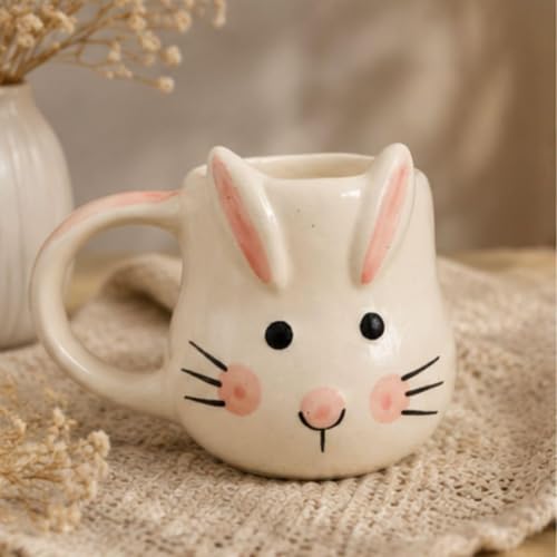 Image of Craftribal Ceramic Cute Rabbit Mug - 300 Ml Coffee Mug | Cute Gifts for Girls, Boys, Kids, Friends | Perfect for Tea, Milk, Hot Chocolate & Beverages | Birthday, Anniversary & Gifting Pack of 1