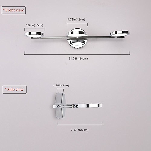 Joosenhouse Led Vanity Lights 3-Lights, Wall Sconces Bath Light For Mirror In Home Bathroom Up Down Vanity Wall Lighting Fixtures 21.26" Inches Long Chrome 4000K #TOP3