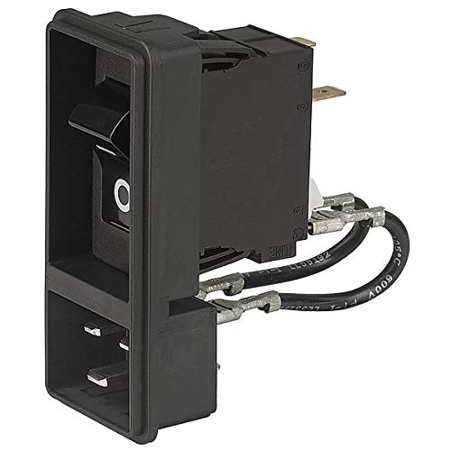 EF11.ABDBL150C0.0012.01, EF11 Series Power Entry Module with TA45 Series Circuit Breaker, IEC 60320-C20 Inlet, Front Side Snap in Mounting, 1.5mm Panel