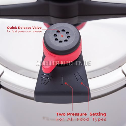 Muller Kitchen Pressure Cooker (Stainless Steel, Induction Base, Pressure Gauge) (6L) - Image 5