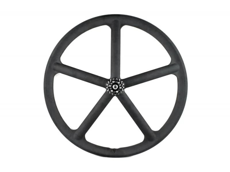 Roue Arrière Santafixie 700C 5 Bâtons – Alliage Magnésium/Aluminium – Single Speed – Moyeu Flip-Flop – Pignon 17 Dents (Noir Mat)