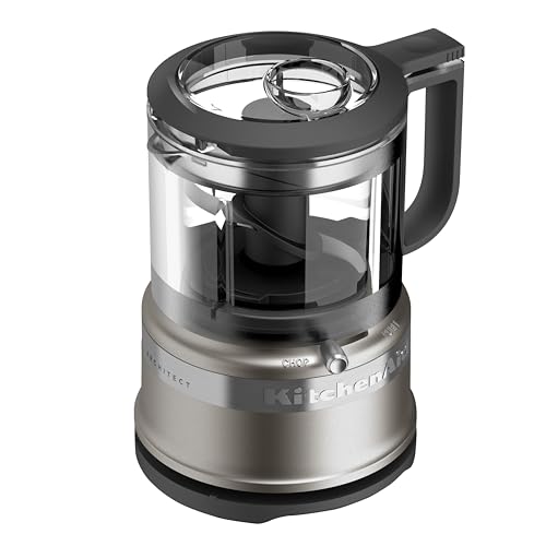 KitchenAid Mini Robot de Cuisine 830ML, Mixeur Électrique Compact 2 Vitesses & Pulse, Léger & Facile à Nettoyer, Contour Silver