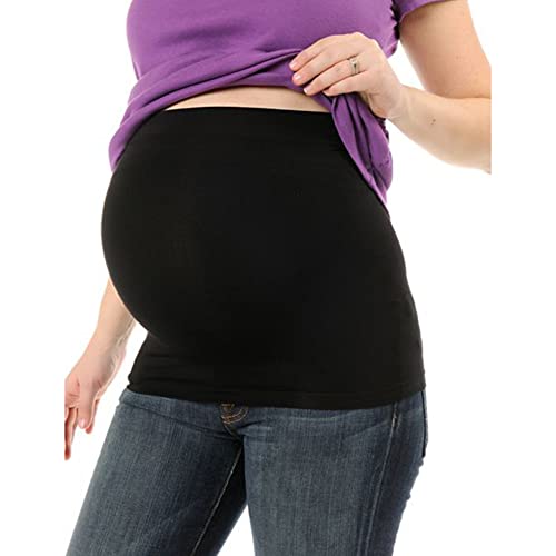 OTIOTI Womens Maternity Belly Band for Pregnancy Non-slip Silicone Stretch Pregnancy Support Belly Belt Bands (Black, Small)