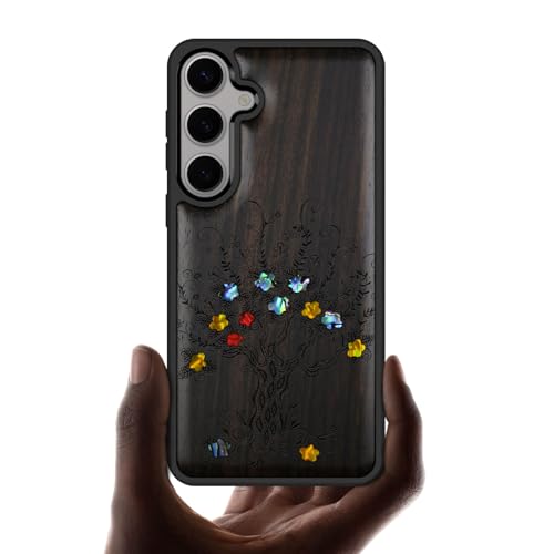 Coque Samsung S25 en bois naturel au motif gravé idéal pour le bureau et le quotidien