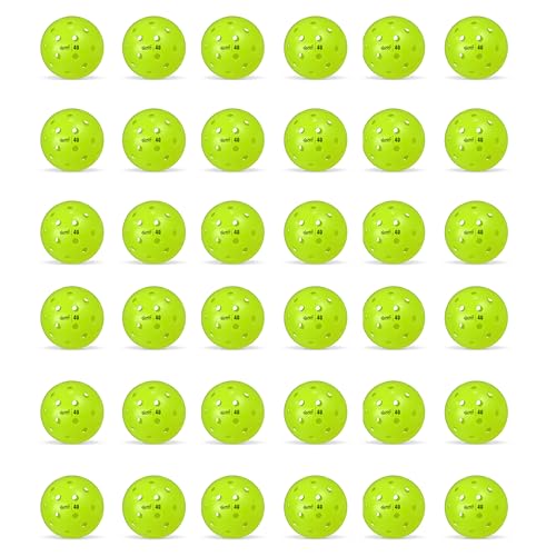 DWELL 40 Hole Pickleball Balls | Crack Resistant | for Outdoor Use | Official Ball of All Florida Pickleball | Bulk Pickle Balls (Pack of 36)