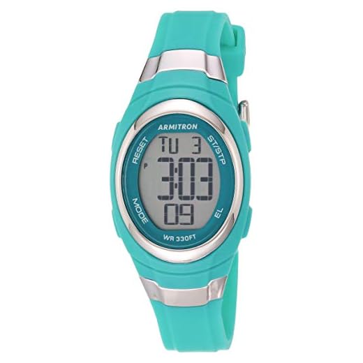 Armitron Sport Women's 45/7034TEL Digital Chronograph Matte Teal Resin Strap Watch