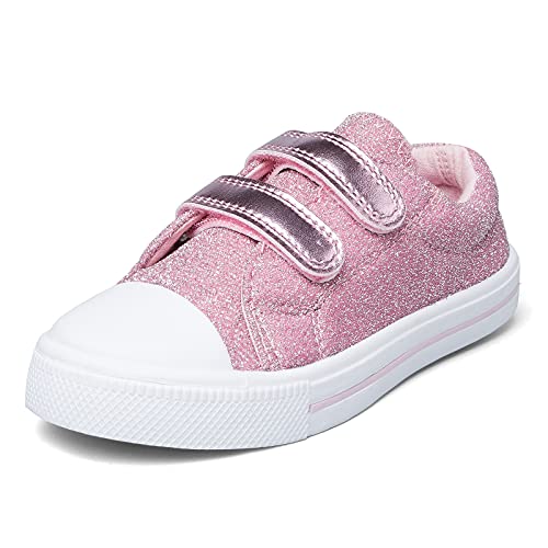 Image of KomForme Toddler Sneakers for Boys and Girls Cartoon Dual Hook and Loops Sneakers Baby Canvas Shoes | Comfortable, Lightweight