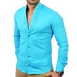  Reslad Herren Stehkragen Hemd RS-7100 Türkis XL