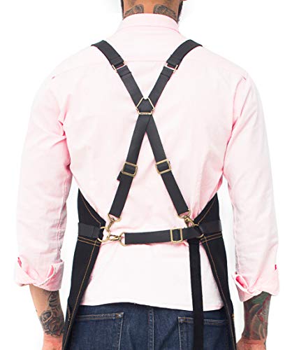 Under NY Sky Real Leather Strap for Apron - Cross Shoulder & Waist Set (Black)3