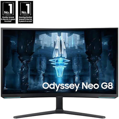 Image of Samsung (Refurbished LS32BG852NNXGO 32 inch Odyssey Neo G8 4K UHD 240Hz Curved Gaming Monitor Bundle with 2 YR CPS Enhanced Protection Pack (Renewed)