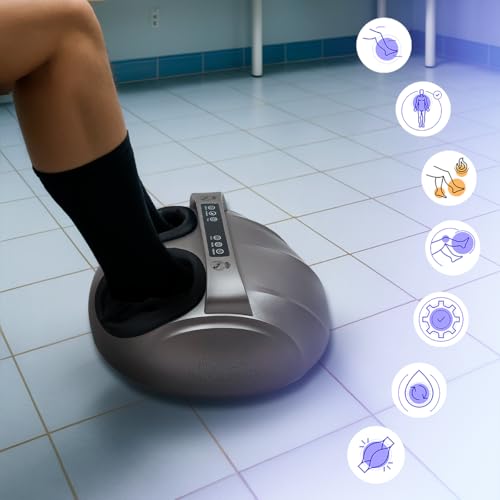 REAL MADRID | RM COMFORT Masajeador eléctrico de pies oficial del REAL MADRID | Masaje 360º con Presoterapia I Compresión | Circulación de pies cansados | Panel de control sencillo - imagen 2