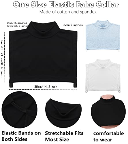 REDODECO Womens False Fake Turtleneck Neck Warmer Neck Dickey,Free Size,3pcs2