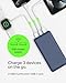Belkin Portable Charger, USB C Power Bank 20000 mAh w/ 2 USB-A Ports, 15W w/ Type-A to Type-C Cable - iPhone 17, Air, Pro, Pro Max, AirPods, Samsung Galaxy S25, S24, Google Pixel 10, iPad, etc. - Blue