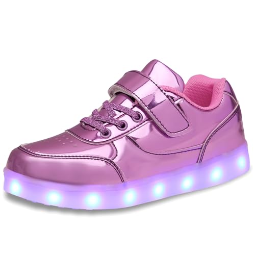 Kids Light Up Shoes LED Sneakers High Top USB Charging Flashing Trainers for Child Girls Boys