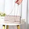 XFSRG Pochette Femme Brillante Plissés Élégant Enveloppe Soirée Clutch avec Chaîne Détachable pour Fête Mariage(Champagne) #4