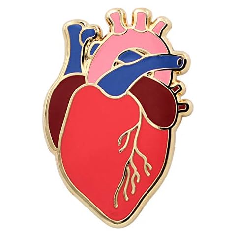 REAL SIC Anatomical Heart Pin - Realistic, Scientific Heart Enamel Pin - Lapel Pin for Valentine's Day, Medical Pinning Ceremony on Backpacks, Hats, Bags, Jackets & Tops Cover
