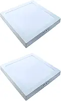 Kit 2x Painel Plafon Sobrepor Alumínio Quadrado LED 32W 30x30 Bivolt Branco Frio