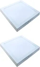 Kit 2x Painel Plafon Sobrepor Alumínio Quadrado LED 32W 30x30 Bivolt Branco Frio