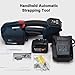 Electric Strapping Machine, with 4000mha Battery, LCD Screen, Speed: 100-200mm/s, for Width: 11-16mm / Thickness: 0.4-1.2mm, PET/PP Straps, Paper, Light Industry,2 Battery