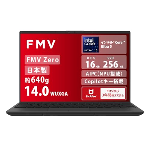 FMV �x�m�� �m�[�g�p�\�R�� ���{�� fmvzero Note U WU5-K3 (Copilot�L�[����/AIPC/Win 11/14.0�^/Core Ultra 5/16GB/SSD 256GB/Office�Ȃ�) AZ_WU5K3_Z1046