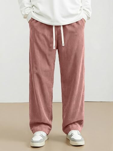 Image of JMIERR Mens Corduroy Pants Wide Leg Baggy Sweatpants | Loose Fit Joggers, Elastic Waist Drawstring, Casual Sweatpants, Vintage Pants, Fall Winter Fashion, Streetwear