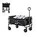 Carro Plegable de Playa y Camping. Carrito Todo Terreno con Ruedas, Carreta de Transporte con Bolsa y Mango Ajustable. Carretilla de Mano para Picnic, Jardin, Compras, etc. (57x39cm, 85L)
