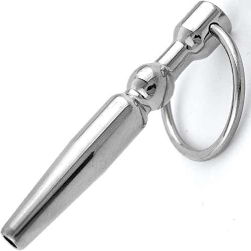 Edelstahl penisplug dilator hohl penisplug prinzenzepter 8cm ⌀0,7-1,16cm 2xRing Fops N16-39