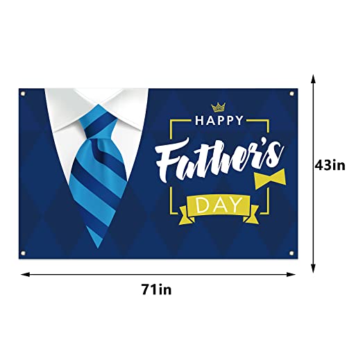 Happy Father's Day Backdrop Happy Father's Day Banner Fathers Day Party Decor Fathers Day Decoration and Supplies for Home Party (Blue)