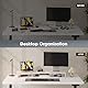FITUEYES Dual Monitorständer aus Holz, Verstellbare Länge und Schwenkwinkel Bildschirmständer, Monitor Stand Riser für PC Monitor Laptop Drucker, 92,5-108x 23,5X 10,2 cm Weiß
