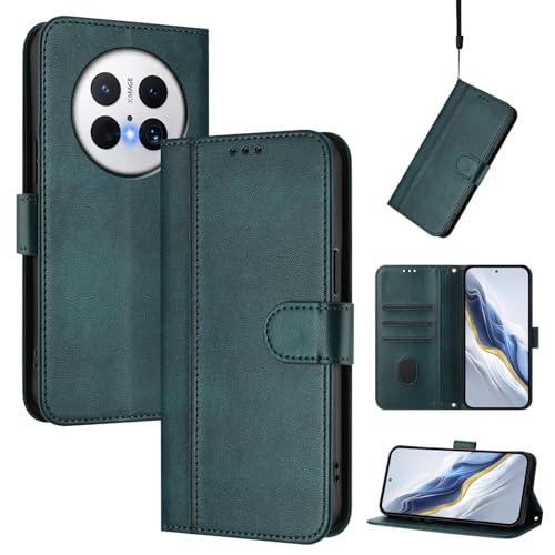 Pzwoxukhov Compatible with Huawei Mate 70 Pro Case Cover,Compatible with Huawei Mate 70 Pro Plus with Card Slot,Stand Holder,PU Leather flip Shockproof Case Cover Green
