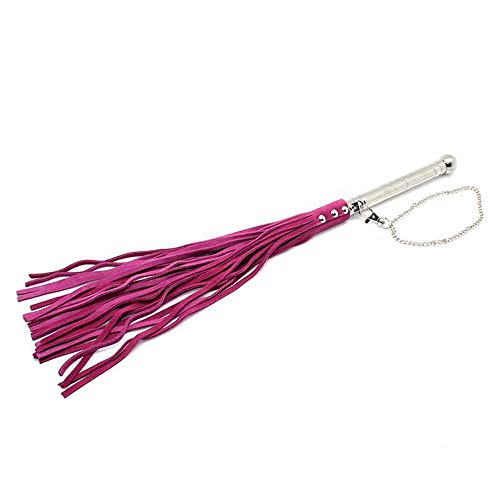 Rimba Bondage Play Cuir Fouets Rose/Argent 52 cm