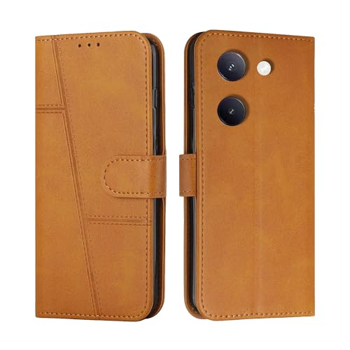 Image of for Vivo Y300 Plus / Y200 Pro 5G Flip Cover Leather Finish | Inside TPU with Card Pockets | Wallet Stand | Complete Protection Flip Case