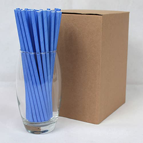 Pailles en Papier Bleu (6mm x 200mm) - 500 Unités - Pailles En Papier Biodégradables, Respectueuses De L'environnement, Très Durables, Convient à Toutes Les Occasions Cover