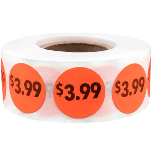 Autocollants ronds à pois rouge fluo 19mm étiquettes de marquage et codage couleur