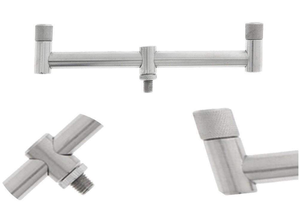 NGT Buzz Bars 2 Rod Fixed 20CM Thick Short Stainless Steel Carp Fishing Buzzer Bar