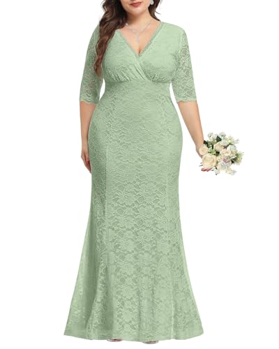 Image of Pinup Fashion Plus Size Formal Evening Dress Wedding Guest Bridal Gowns