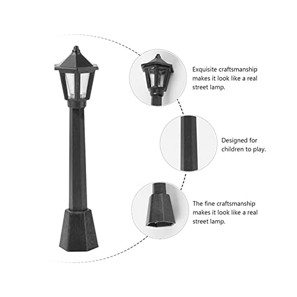 EXCEART Mini Lampe Post Licht 6Pcs Mini Stra?e Licht Modell Modell Eisenbahn Zug Lampe Post Stra?e Lichter für Miniatur… – Bild 8