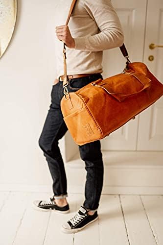 Berliner Bags Vintage Leather Duffle Bag Oslo with Shoe Compartment for Travel or the Gym, Overnight Bag for Men and Women - Brown 6 Berliner Bags Vintage Leather Duffle Bag Oslo with Shoe Compartment for Travel or the Gym, Overnight Bag for Men and Women - Brown